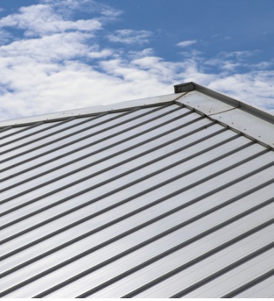 The top of a roof of a building after metal building repair in Bloomington IL